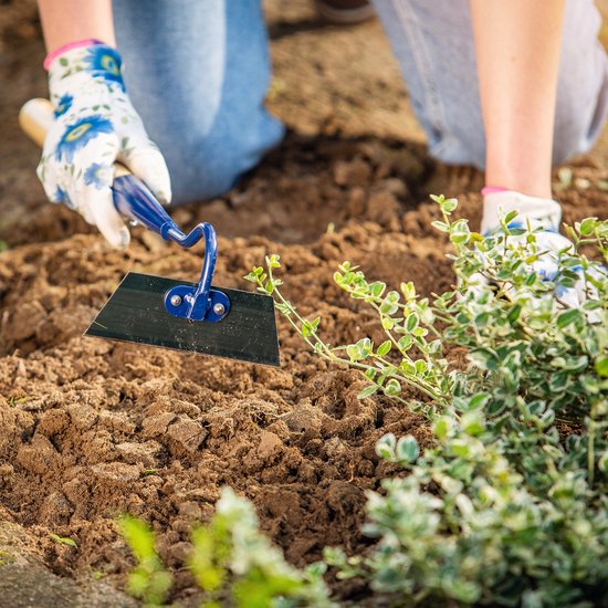 KADAX Tuinhak van metaal, hak met steel van hout, onkruidhaak voor het losmaken