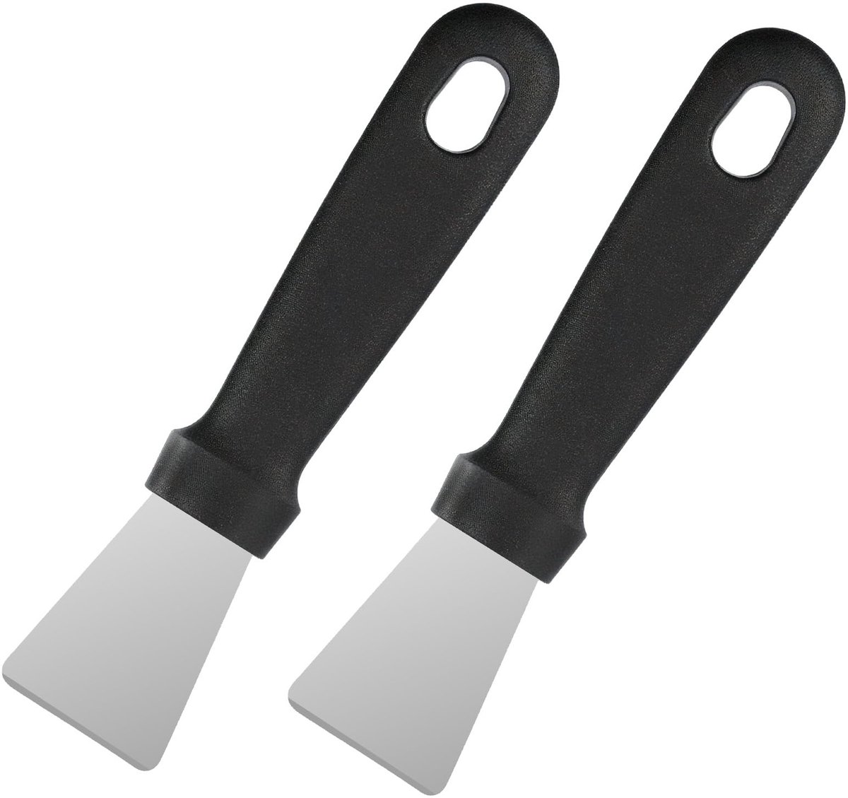2-stuks schraper - Pannenschraper - Grillschraper - RVS schraper - Ovenreinigingsschraper - IJsreiniger voor de koelkast - Keukenreinigingsgereedschap - Geschikt voor het verwijderen van vuil en vet uit de oven, grill of bodem - Zwart