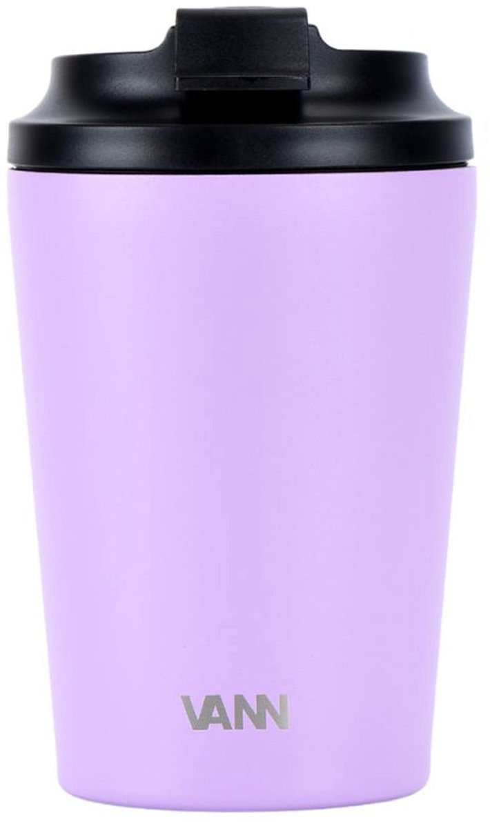 VANN® RVS Koffiebeker to go 220ml - Theebeker - Thermosbeker met deksel - Past onder de koffiemachine - Lila