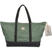 The BlueWave Collective – Tote Bag Dune en plastique recyclé – Sac de plage / Sac shopping – Durable et imperméable – Re.23 Cycle – Zwart/ Vert