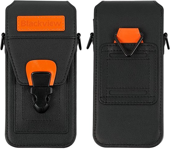Foto: Blackview smartphone leren hoesje mobielhoesje met riemclip geschikt voor blackview bl7000 bv7300 bl9000 bv6200 bv5300 bv4800 bv9300 zwart