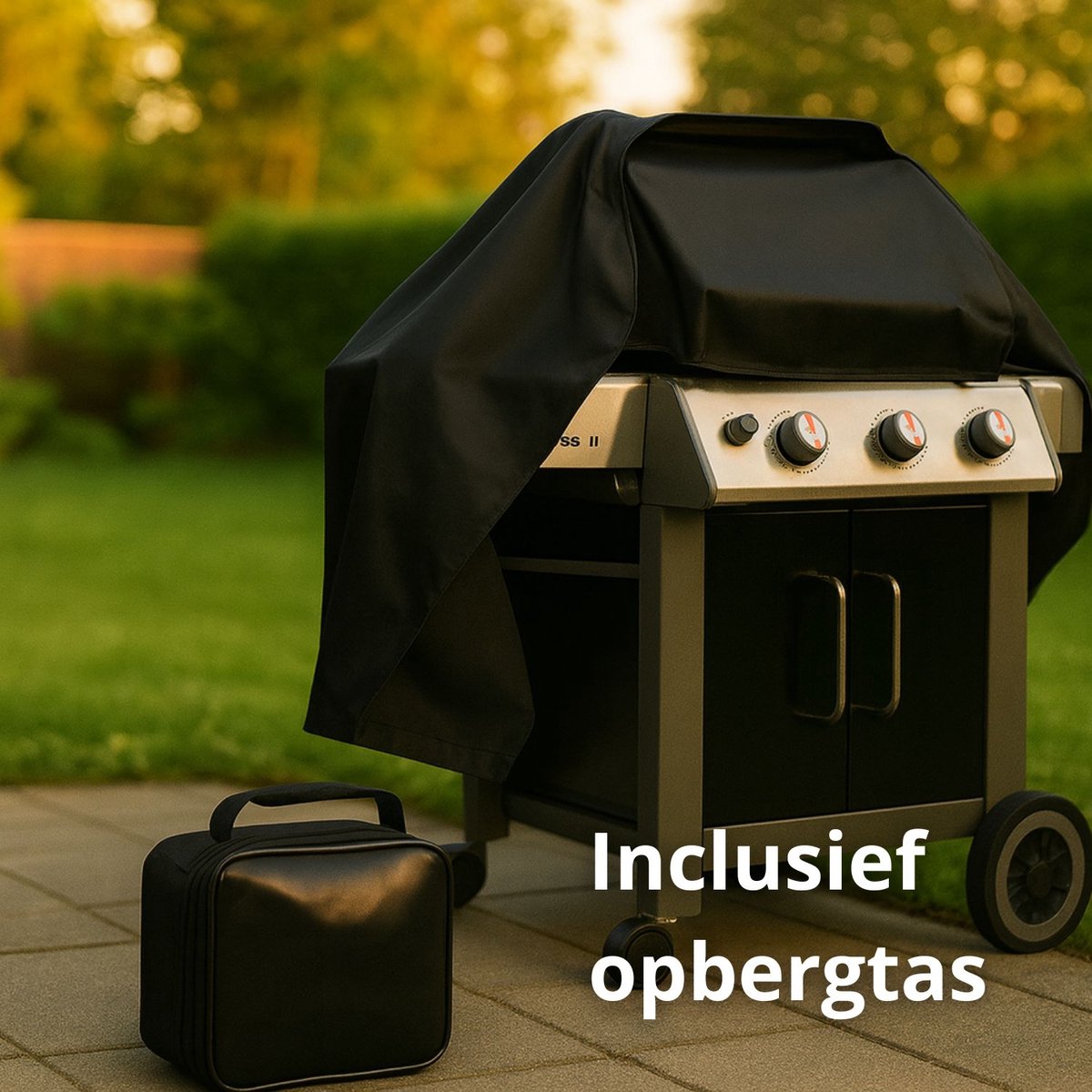 Maxxcovers Universele Barbecue Hoes Rond - 126 X 52 X 101 cm - Beschermhoes voor Weber en Boretti BBQ - Waterdicht met Trekkoord - BBQ Accessoires - Zwart – foto 7
