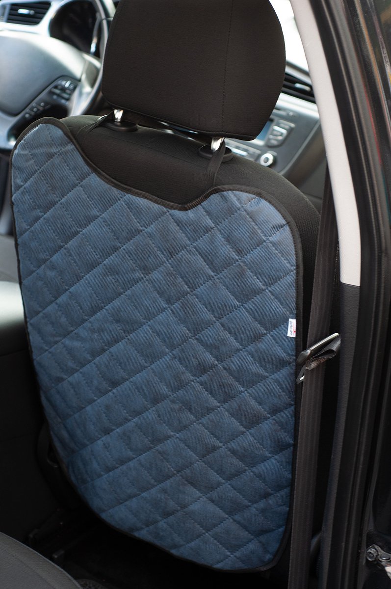Carpassion Autostoel Beschermer Achterkant - Rughoes - Rugbeschermers - Autostoel - Autostoel Beschermer - Auto Accessoires - Gewatteerd - Blauw