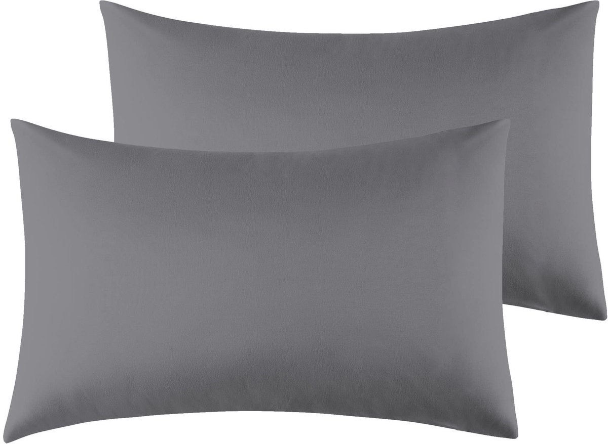 Unyqoos Kussenslopen Set van 2, Superzachte Microvezel Hoofdkussenslopen, Donkergrijs, 40 x 80 cm, Comfortabel en Onderhoudsvriendelijk