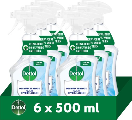 6 x Dettol Hygienic Multi Cleaner Spray - Spray nettoyant tout usage - 6 x 500 ml