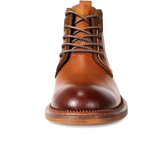 Allthemen Heren Chukka's Ronde Neus Retro - Volgraan Leer - Bruin - 45