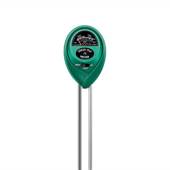 Foto: Bodemtester 3 in 1 zonder batterij meet vocht licht ph voor tuin binnen buitenplanten nauwkeurige sensor technologie groen compact formaat 1 stuk