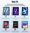 Illustratie van compatibele en incompatibele iPad modellen voor de donkerblauwe Casemania tablethoes. "Only Fit".