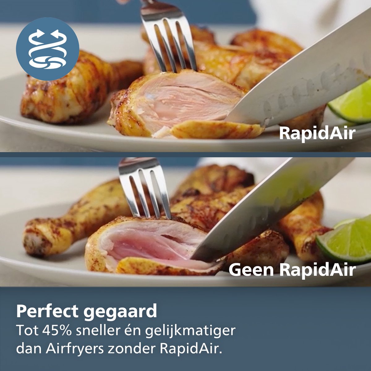 Afbeelding 3 van Philips 3000 Series Dual Airfryer - NA351/00 - Dubbele Mand - 9L - Tot 6 Personen - Zwart/Zilver