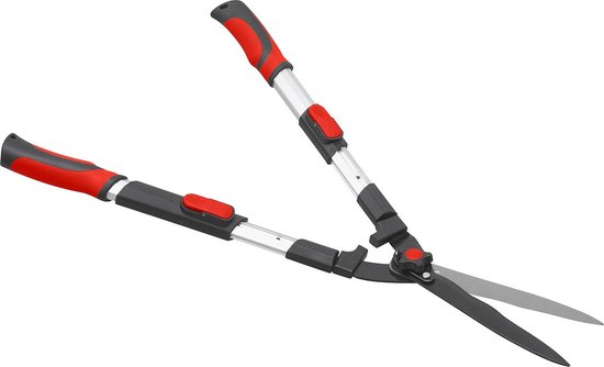 Meister 9769400 Heggenschaar - 2K-handgrepen - extra lange snede - gekartelde rand & anti-aanbaklaag - voor het snoeien van heggenplanten/buxusschaar /tuinschaar/handschaar/handschaar