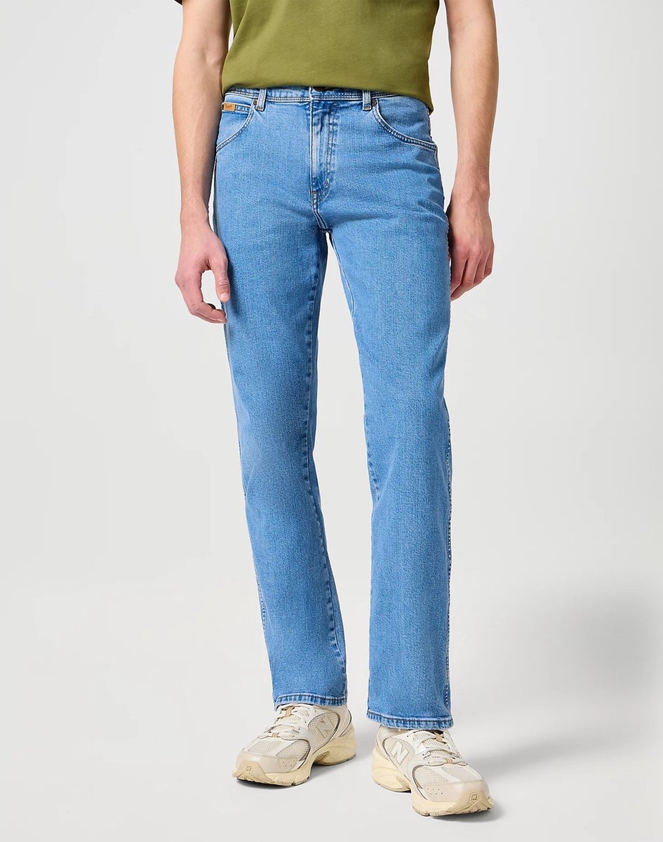 Wrangler Texas Str Heren Regular Fit Jeans W40 X L32 Blauw