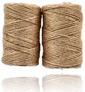 2 x Discountershop Jute - Cordon de jute - Ficelle de jute - Ficelle de jute - Ficelle de jute 55 mètres 2MM d'épaisseur Marron