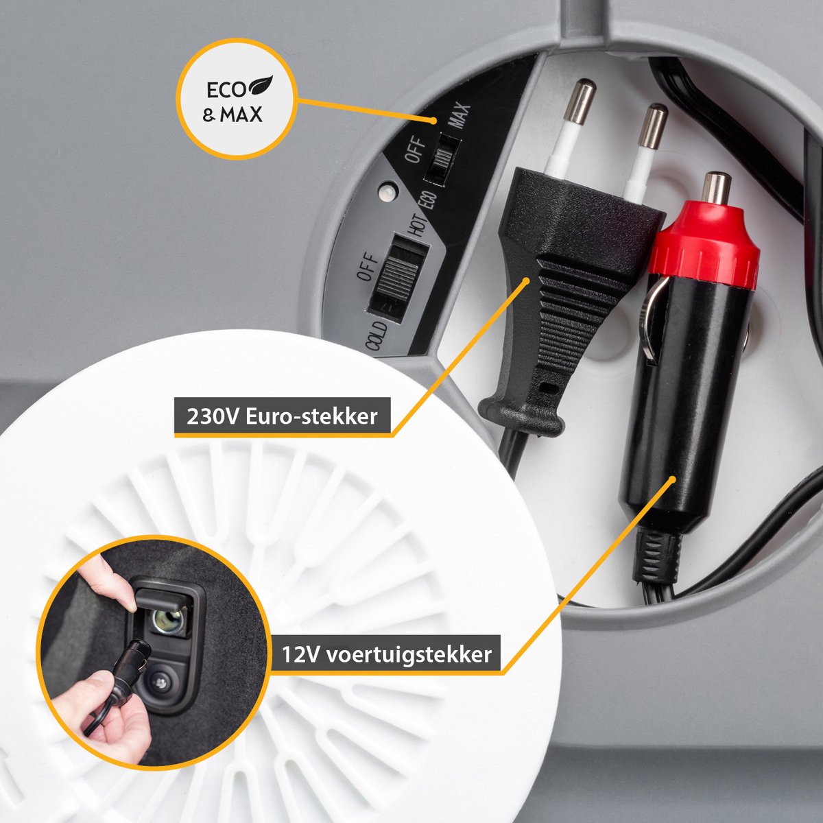 TZS First Austria Elektrische Koelbox - 45L - 12V en 230 volt - Frigobox -Koelen en Verwarmen - Zwart – foto 2