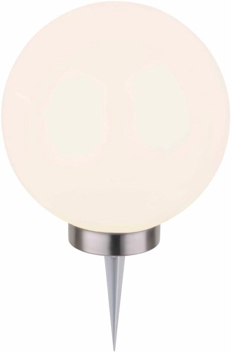 Bolvormige lamp op zonne-energie met grondpen en kleurverandering Ø 20 cm kunststof wit
