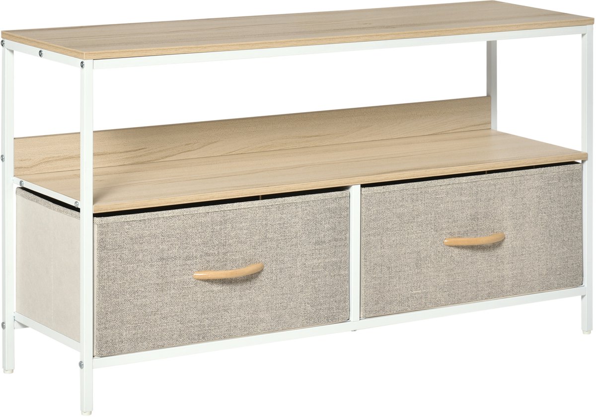 HOMCOM-TV-meubel-MDF-98x29x56cm-Grijs helder