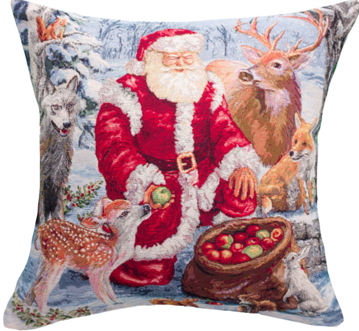Kussenhoes - luxe gobelinstof - Kerst - Woodland - 45 x 45 cm