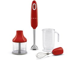 SMEG HBF03RDEU Staafmixer met Accessoires - 700W - Hakmolen, Garde & 1,4L Maatbeker - Variabele Snelheid & Turbofunctie - FlowBlend - '50s Style - Rood