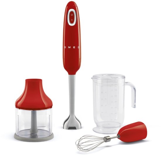 SMEG HBF03RDEU - Staafmixer - Rood - 700W - Met accessoires