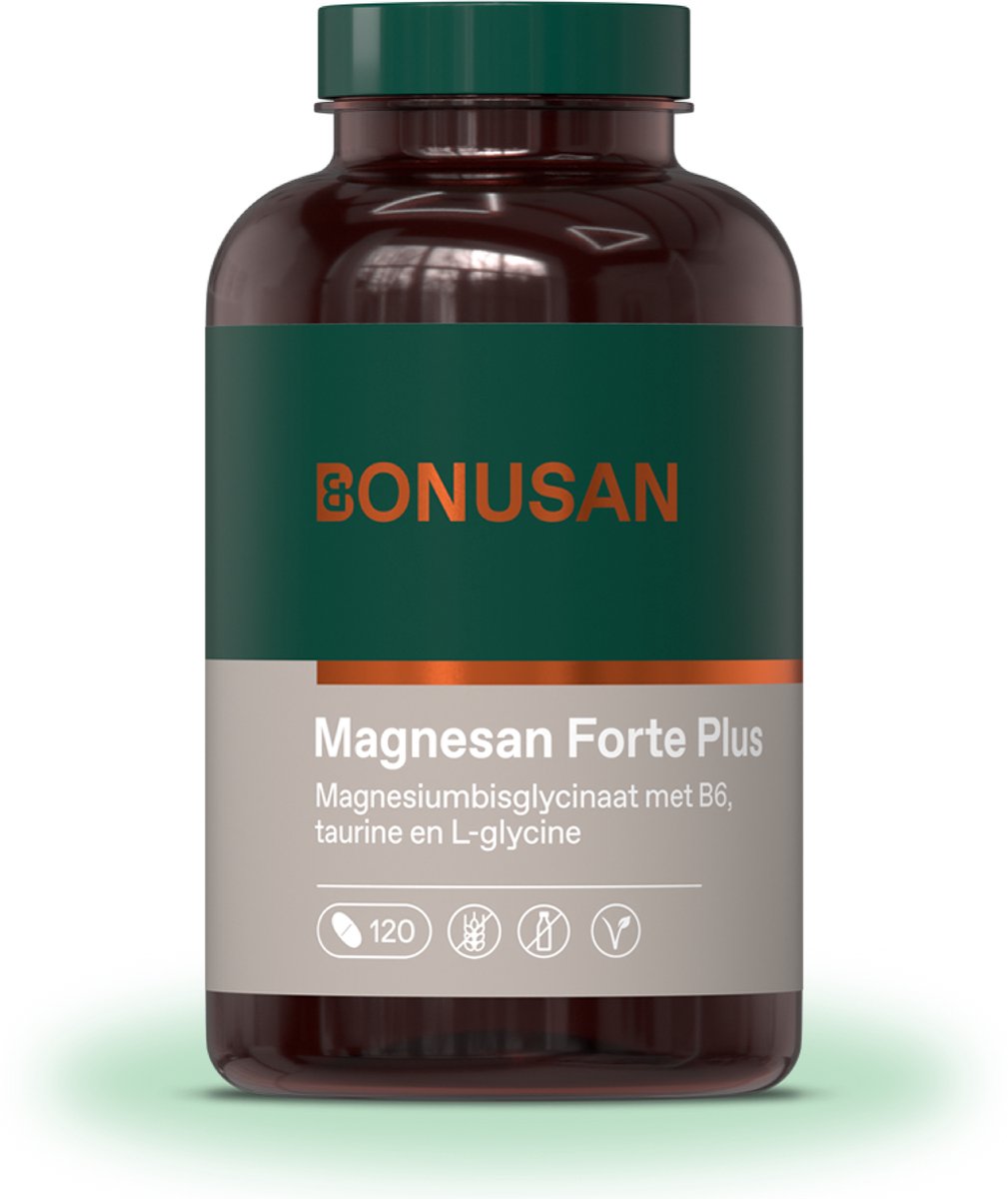 Goedkoopste BONUSAN Magnesan Forte Plus – 120 Tabletten – 150 mg Magnesium per Tablet – Magnesium Bisglycinaat et B6, L-Glycine en Taurine – Goed Voor Zenuwstelsel en Gemoedstoestand