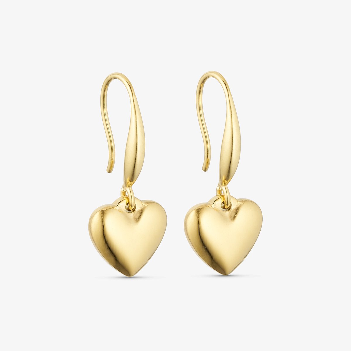Wolff Jewelry - Love Heart Hoops - Gold Plated - Oorbellen -Verguld - Goudkleurig - Waterproof - Dames - Cadeau - dochter - vrouw – vriendin – moeder - verjaardag