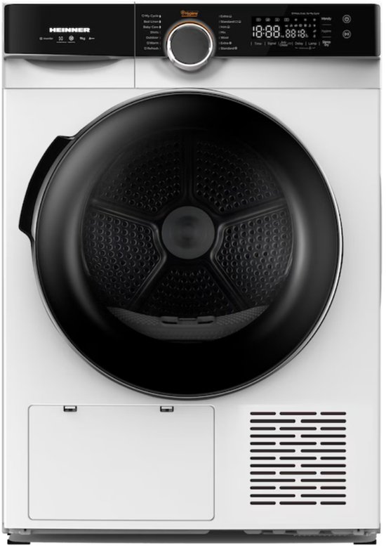 Sèche-linge pompe à chaleur Heinner - 9 kg - Sèche-linge - 14 programmes - Fonction anti-froissage - Affichage LED - Éclairage du tambour - Garantie 5 ans - Wit