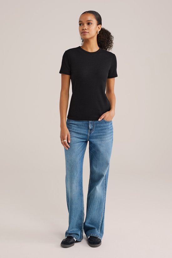 T-shirt côtelé pour femme WE Fashion