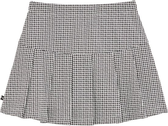 Wit-zwarte geruite rok met plooien.