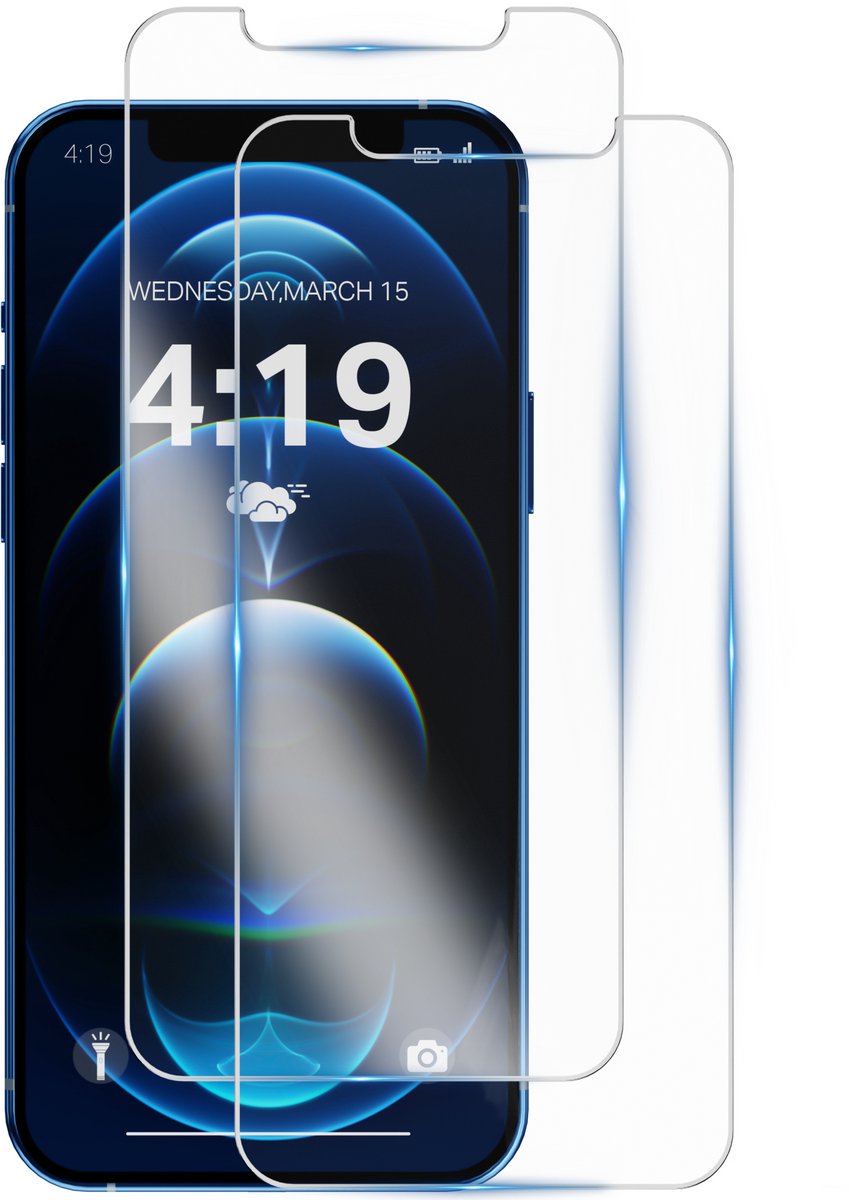 Geschikt voor iPhone 12 Pro Max Screenprotector Tempered Glass - 2 stuks Beschermglas