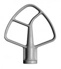 Zilveren platte menghaak voor KitchenAid keukenmachine.