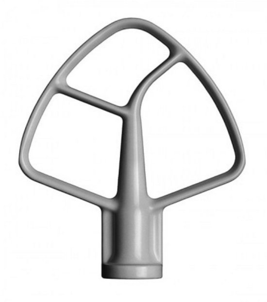 Zilveren platte menghaak voor KitchenAid keukenmachine.
