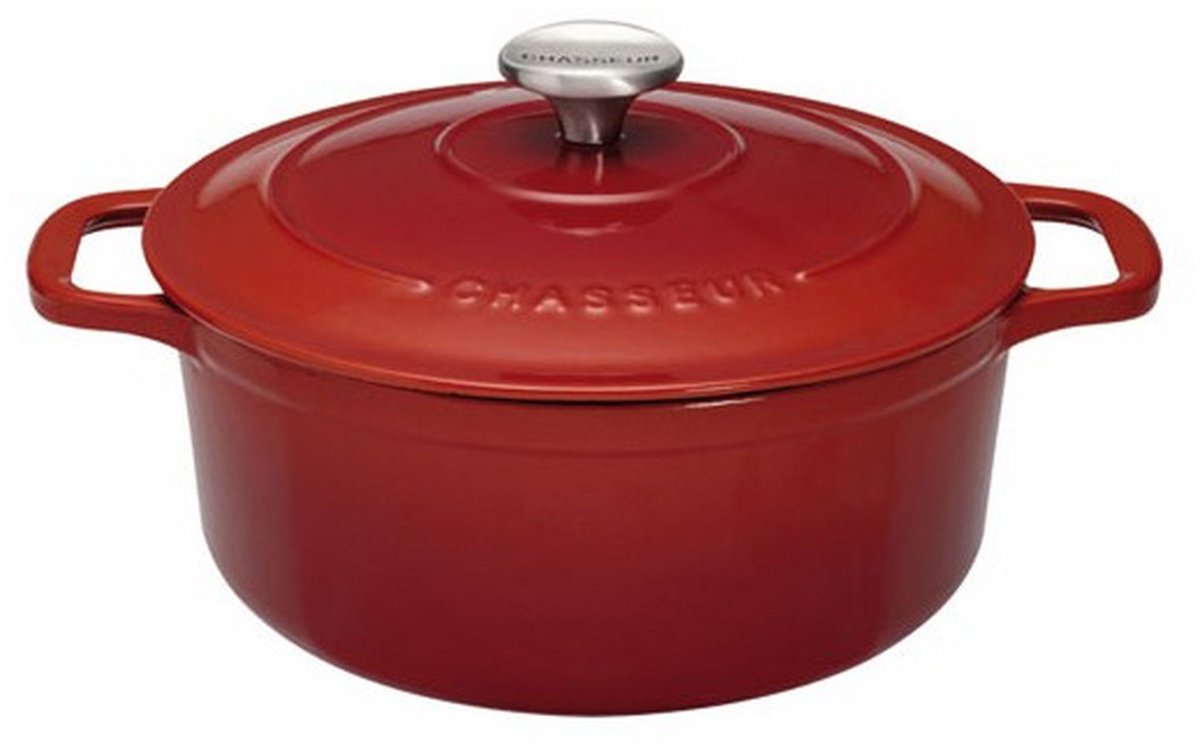 ronde geëmailleerde gietijzeren braadpan 28 cm robijn - chasseur - puc472858