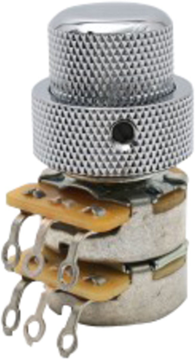 Göldo Tandem Poti 6,5 x 10mm 2 x 500K log incl. Potiknöpfe - Potentiometer voor gitaar