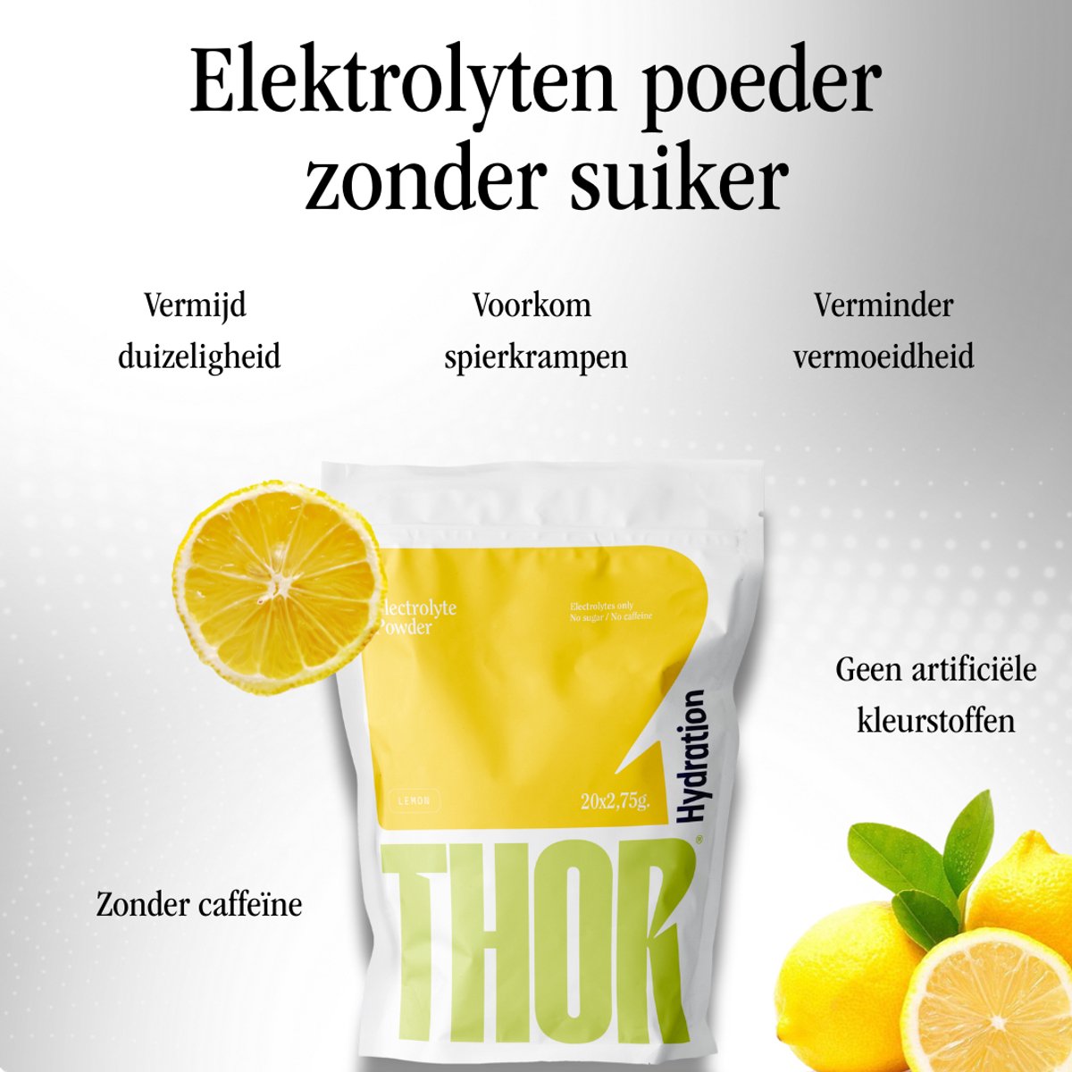 Goedkoopste Daily Hydration - Electrolyte sticks (20 sticks - elektrolyten poeder) - Lemon, zero sugar - Thor Hydration