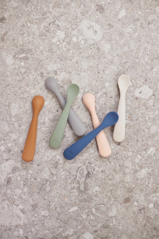 Jollein - Lepeltje (Nougat) - Siliconen - Baby Lepel, Baby Servies - 2 stuks - 6-18 maanden van Jollein — afbeelding 2