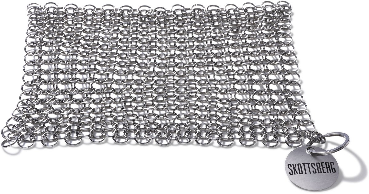 Skottsberg - Scrubmatje - 14 x 14 cm - RVS - Voor gietijzer en plaatstaal