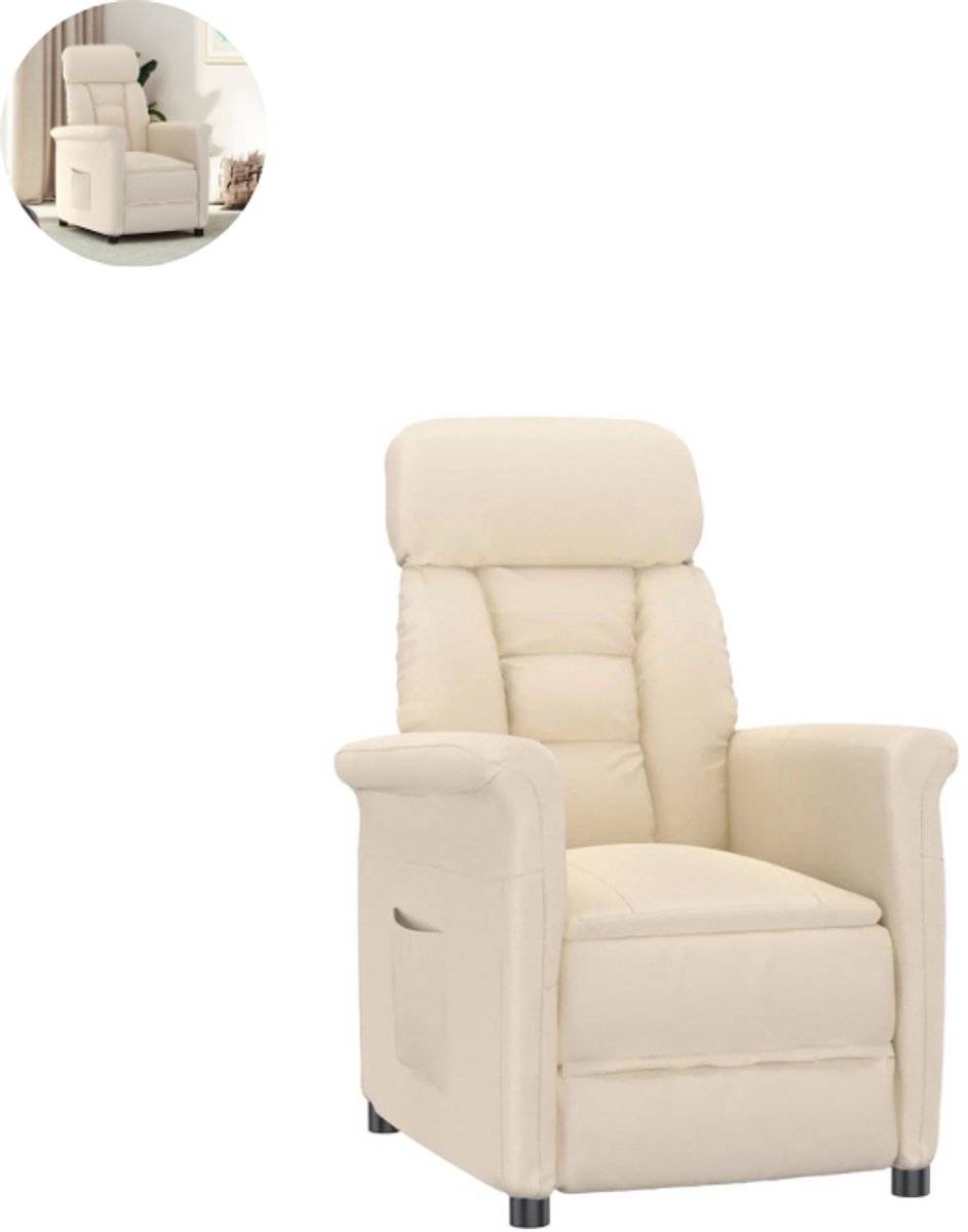 Relaxfauteuil Relaxstoel Beige Met Armleuning