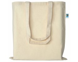 20 stuks Katoenen draagtas-Tote bag Fairtrade met lange hengsels, kleur Ecru