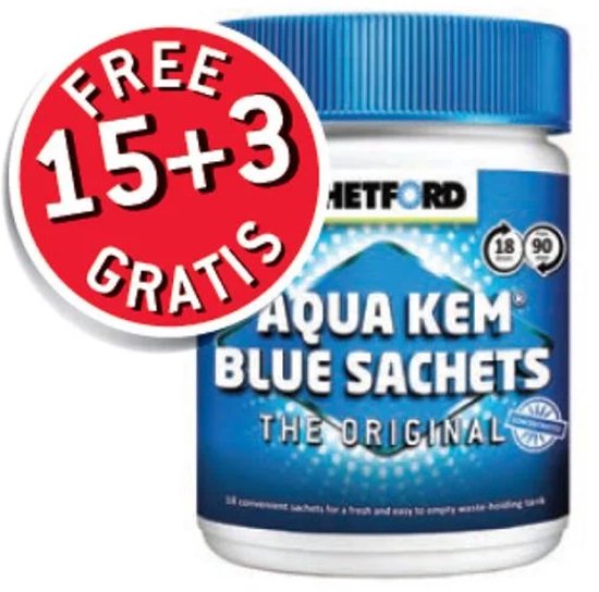 Thetford Aqua Kem Blue Sachets - effectieve toiletverfrissing - 15 + 3 gratis van Merkloos — afbeelding 2