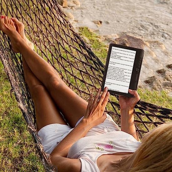 WNHB® E-reader 7 Inch - 16 GB Geheugen - Inclusief Hoes Screenprotector en Oortjes - Geschikt voor Luisterboeken en eBooks - Zwart - Complete Set van Merkloos — afbeelding 2