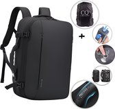 CarryQuest® - B-Pro Vacuum Rugzak - Handvat Weegschaal - Draadloze Pomp - TSA Slot - Usb Uitgang - Zwart