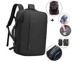 CarryQuest® - B-Pro Vacuum Rugzak - Handvat Weegschaal - Draadloze Pomp - TSA Slot - Usb Uitgang - Zwart