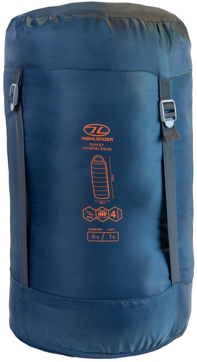 Highlander mummyslaapzak Rayet Hybrid 250E Deep Blue 1°C - Blauw van Merkloos — afbeelding 4