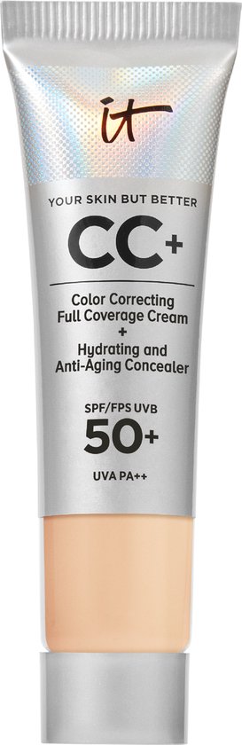 IT Cosmetics Your Skin But Better CC+ Crème SPF50+ 12ml - Hydraterend - Hoge Dekking & Satijnen Finish - Light Medium - Travel Size