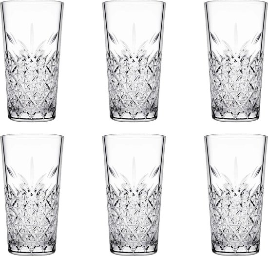 Longdrinkglazen - set van 6 Stuks - 380ml - Luxe Longdrinkglazen - Glazen - Waterglazen