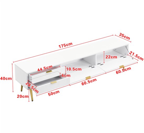 TV-meubel met 2 deuren en 2 laden - Beige - DIGARA