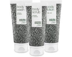 Australian Bodycare Kit voor Keratosis Pilaris en droge huid - 3 producten: Bodywash, scrub & lotionset voor een zachte, stralende huid - Exfoliërende, hydraterende en verzachtende formule met tea tree olie en natuurlijke ingrediënten