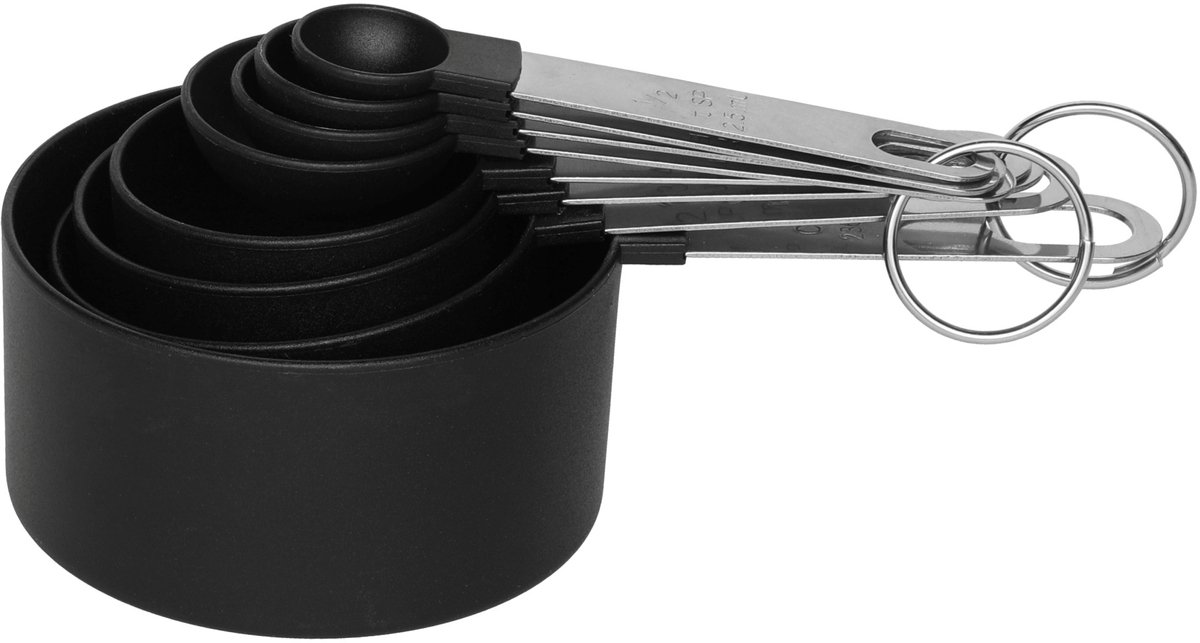 Set van 8 keukentools van kunststof en roestvrij staal