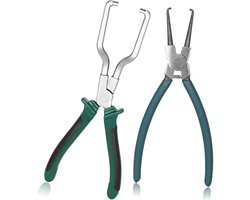 2 stuks 9 inch elektrische ontkoppelingstangen, brandstoffilterklauw/brandstofleiding benzineklem pijptang, gereedschap voor het ontkoppelen van autoslangen, geschikt voor auto-onderhoud en -reparatie