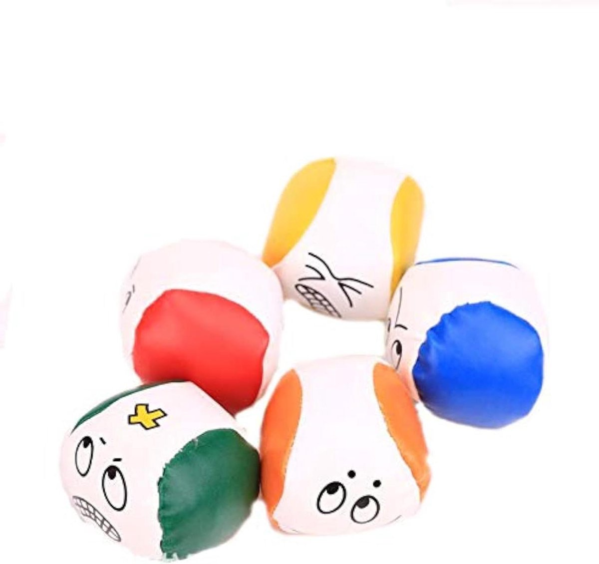 JGS Premium - 5-delige set mini-zitzak jongleerballen met emoji design voor jong en oud