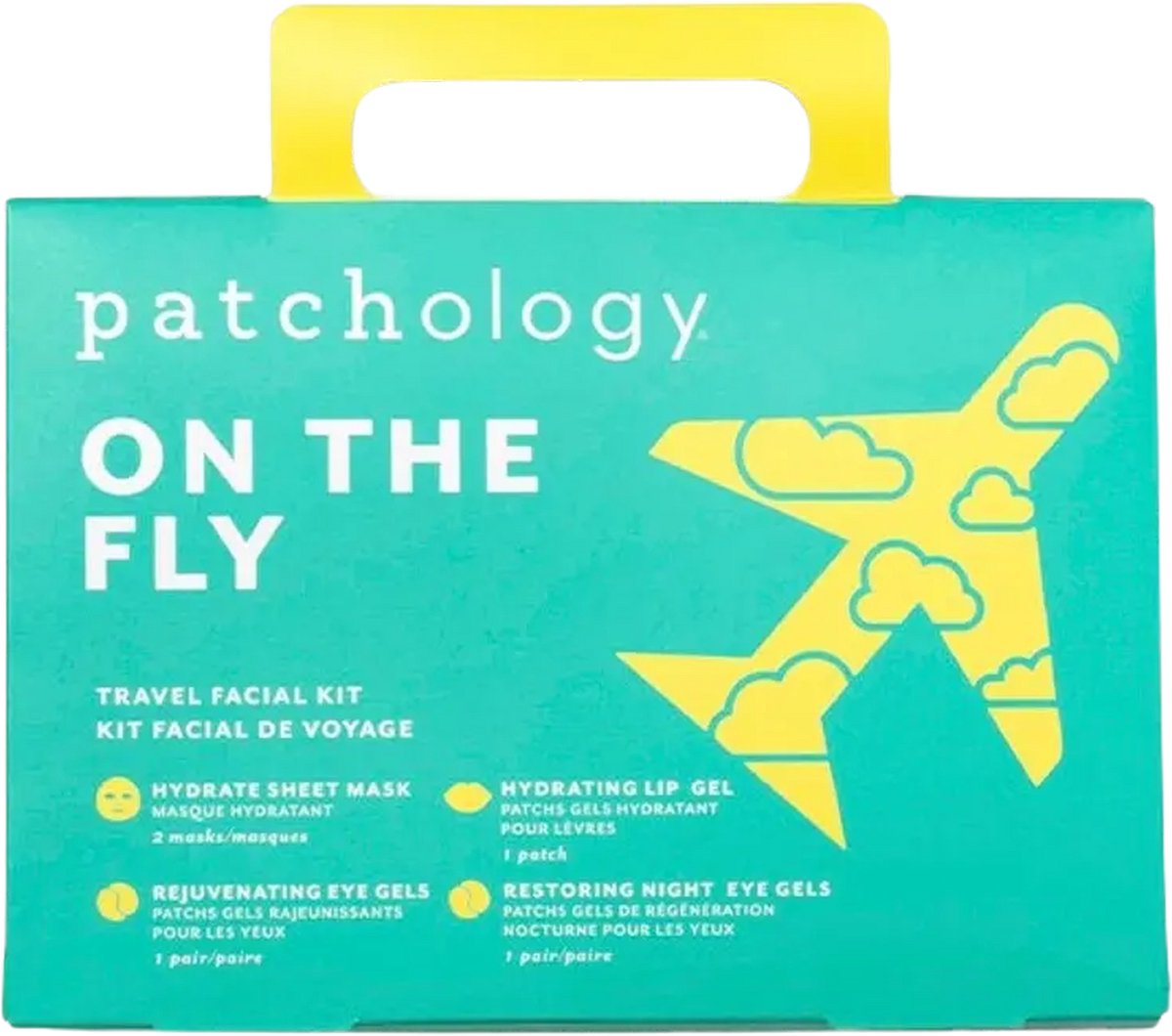 Patchology On The Fly Travel Skincare Kit – Hydraterende All-in-One Face, Eye & Lip Mask Set – Tegen Een Droge En Vermoeide Huid – Snelle Glow Boost Voor Onderweg – TSA-Travel Size Beauty Kit